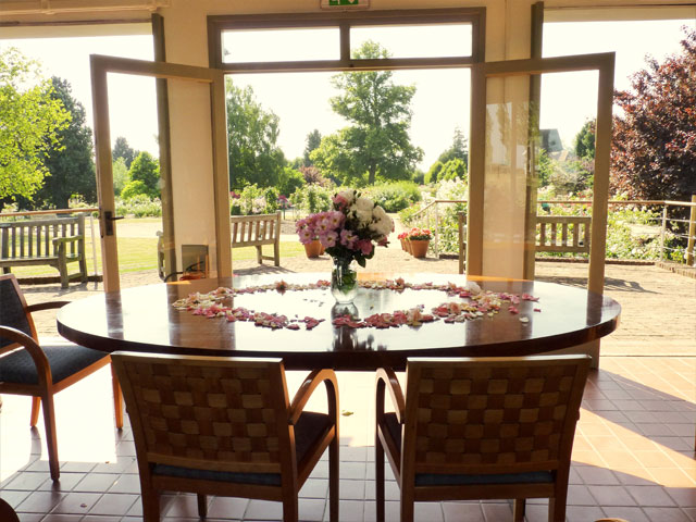 View to gardens from Edland Pavilion